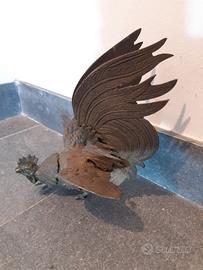 Gallo combattente ottone