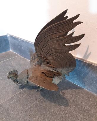 Gallo combattente ottone