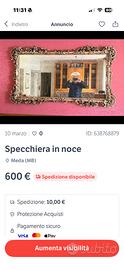 Specchiera in noce
