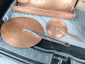 mestoli e porta mestoli in rame 