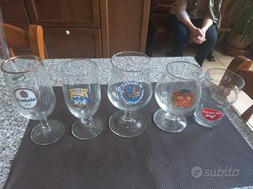 collezione bicchieri vetro di birra