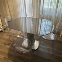 Tavolo vetro grigio allungabile