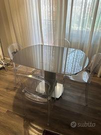 Tavolo vetro grigio allungabile