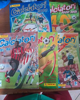 5 Album figurine Calciatori Panini completi