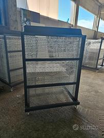 essiccatoio per serigrafia su ruote con ripiani