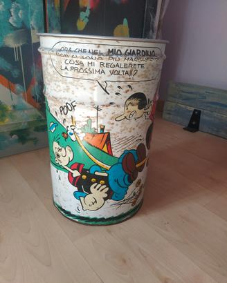secchio contenitore vintage popeye braccio di ferr