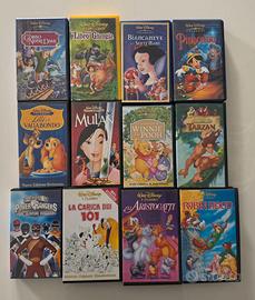 Lotto 12 VHS Disney Biancaneve Pinocchio Mulan
