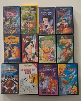 Lotto 12 VHS Disney Biancaneve Pinocchio Mulan
