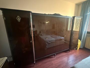 Armadio anni 20 con credenza in marmo e specchio