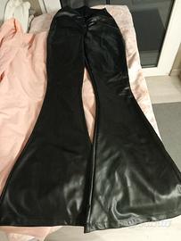 leggins a zampa in ecopelle 