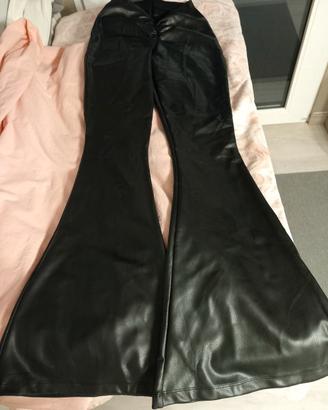 leggins a zampa in ecopelle 