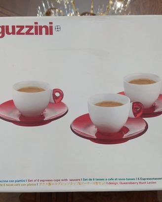 Servizio da 6 tazzine,piattini zuccheriera Guzzini