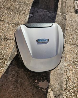 bauletto originale piaggio bianco con kit piastra 