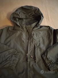 Giacca parka verde con cappuccio, leggera foderata