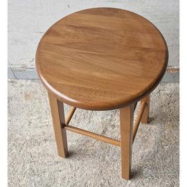 Sgabello noce chiaro in legno h 47 seduta tonda