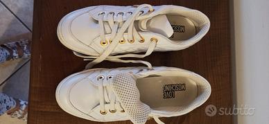Moschino scarpe bianche pelle basse 39 sneakers