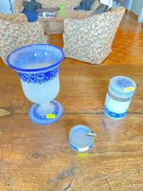 Trio in vetro opalino