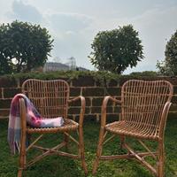Coppia poltrone vintage in rattan Domenico Fantone