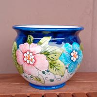 Vaso/portavaso in ceramica vietrese