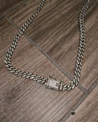 Collana Hip Hop In Acciaio Inox Con Zirconi: Ciondolo Testa Obliqua – Argento, 50cm - 3