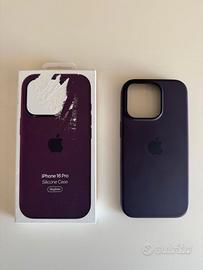 Cover silicone Apple iPhone 16 Pro Originale Prugn