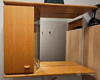 pensile bagno con specchio