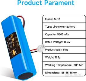 2 BATTERIE DI RICAMBIO CITYORK 14.4V 5600mAh