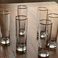Bicchieri tumbler alti vintage bordo oro