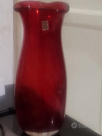 vaso fatto a mano rosso rubino comtesse 