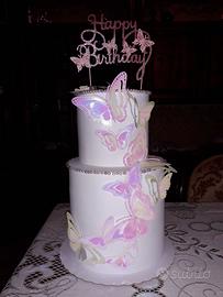 Torta finta per bambini tema farfalle 