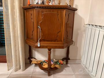 Mobiletto angoliera in legno massello vintage