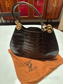 Borsa coccodrillo vintage anni 60/70 marrone