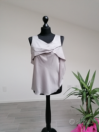Top camicetta elegante grigio perla