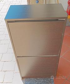 n.2 scarpiere Ikea BISSA 2 scomparti marrone nero