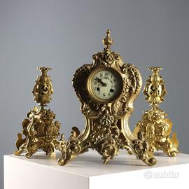 Trittico Orologio in Bronzo Dorato - Fine '800