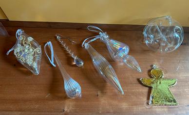 Lotto addobbi natale vetro e ceramica