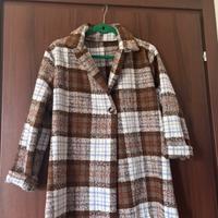 Cappotto a quadri marrone e baige taglia unica