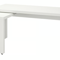 Scrivania con piano estraibile, bianco, 151x65 cm