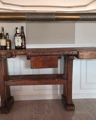 Antico tavolo fa falegname in legno originale