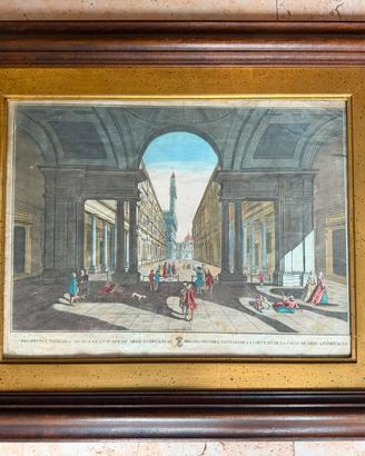 Coppia di antiche vedute ottiche di firenze XVIII