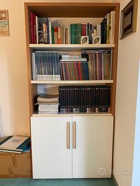 Libreria bianca e marrone 190x93x35