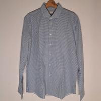 Camicia fantasia blu e bianca