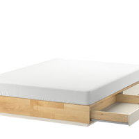 Struttura letto con cassetti, legno/nero, 140x200