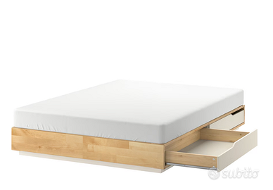 Struttura letto con cassetti, legno/nero, 140x200