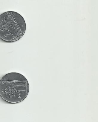 2 MONETE 100 LIRE 1956 1957