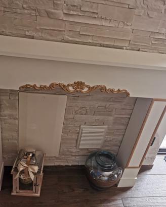 cornice caminetto in legno 