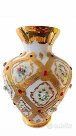 Vaso Opalino Oro Zecchino e Pietre ‘900