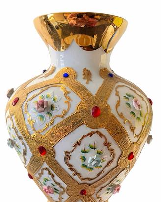 Vaso Opalino Oro Zecchino e Pietre ‘900