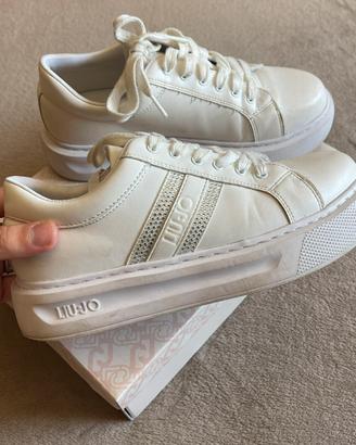 Sneakers bianche donna Liu Jo con strass