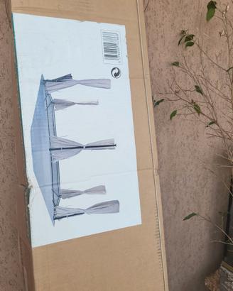 GAZEBO IN ACCIAIO NERO CON TENDE